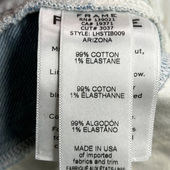 FRAME DENIM Le High Waist Colorblock Straight Leg Jeans 28 Cropped - Picture 7 of 9